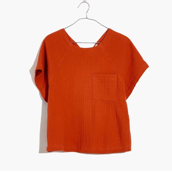 Madewell Tops - Madewell Lightspun Top Renwood Button Back Top size large